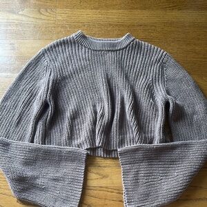 COTTON CANDY Brown Ribbed Crew Neck Sweater
